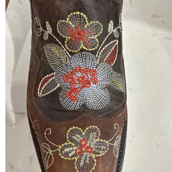 Old Gringo Women's Bonnie Embroidered Floral Choc/Brass Cowboy Boot,NIB,Size 6.5 - Picture 6 of 9
